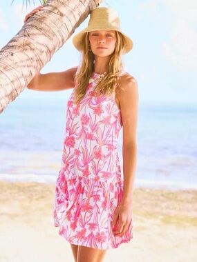 Lilly Pulitzer Dixi Dress Size S Tank Sleeveless Flounce Mini Lovely Long Stems